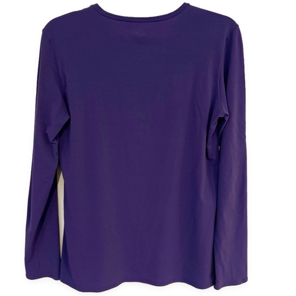 Marc Cain | Essential Tee Shirt Long Sleeve Elastane Purple Size 5 Small - Picture 2 of 8